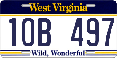 WV license plate 1OB497