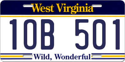 WV license plate 1OB501