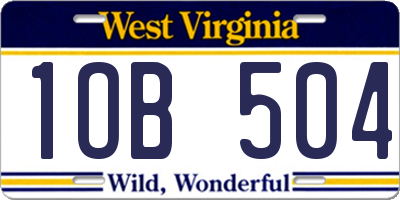 WV license plate 1OB504