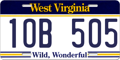 WV license plate 1OB505