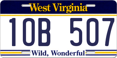 WV license plate 1OB507