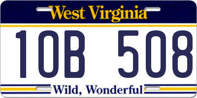WV license plate 1OB508
