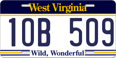 WV license plate 1OB509