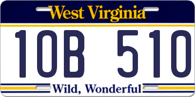 WV license plate 1OB510