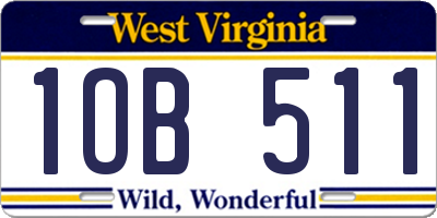 WV license plate 1OB511