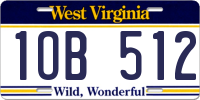 WV license plate 1OB512