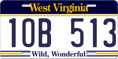 WV license plate 1OB513