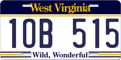 WV license plate 1OB515