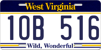 WV license plate 1OB516