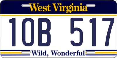 WV license plate 1OB517