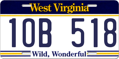 WV license plate 1OB518