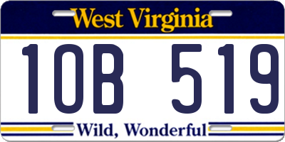 WV license plate 1OB519