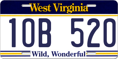 WV license plate 1OB520
