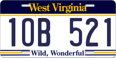 WV license plate 1OB521