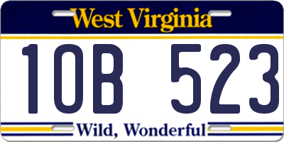 WV license plate 1OB523