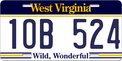 WV license plate 1OB524