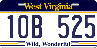 WV license plate 1OB525