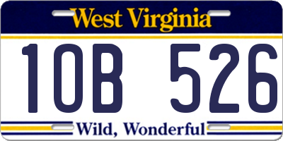 WV license plate 1OB526