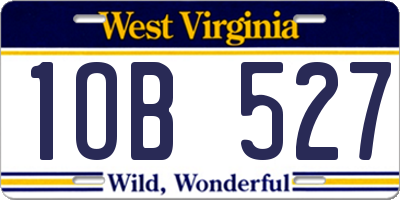 WV license plate 1OB527