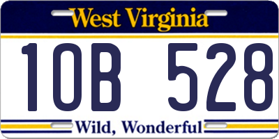 WV license plate 1OB528