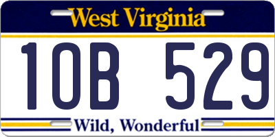 WV license plate 1OB529