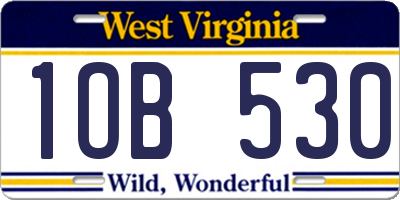 WV license plate 1OB530