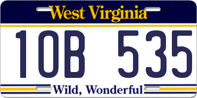 WV license plate 1OB535