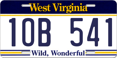 WV license plate 1OB541