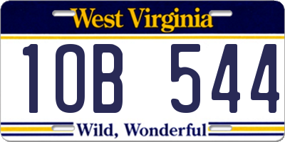 WV license plate 1OB544