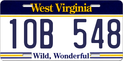 WV license plate 1OB548
