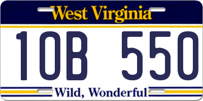 WV license plate 1OB550