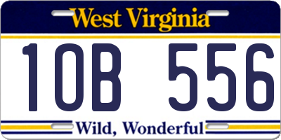 WV license plate 1OB556