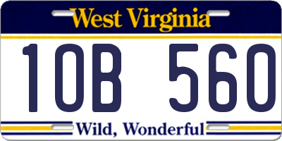 WV license plate 1OB560