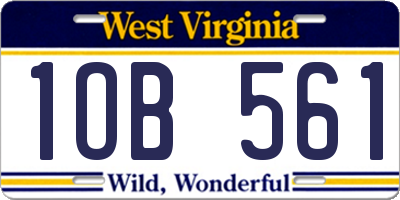 WV license plate 1OB561