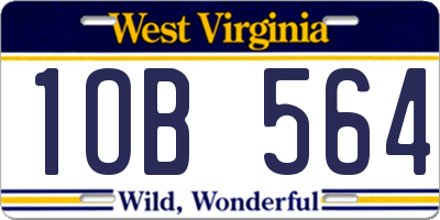 WV license plate 1OB564