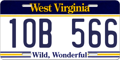 WV license plate 1OB566