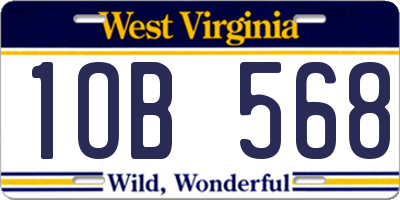 WV license plate 1OB568