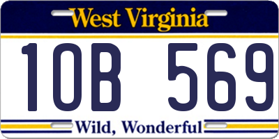 WV license plate 1OB569