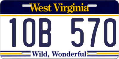 WV license plate 1OB570