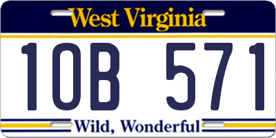 WV license plate 1OB571