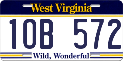 WV license plate 1OB572