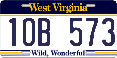WV license plate 1OB573