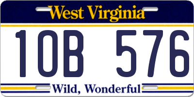 WV license plate 1OB576