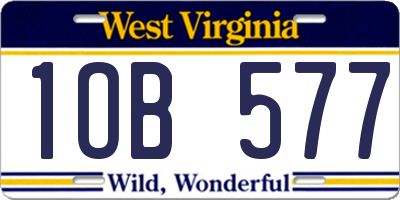 WV license plate 1OB577