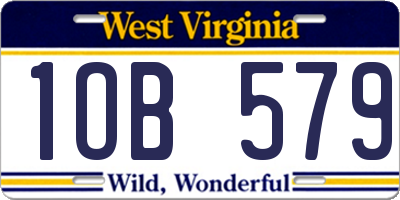 WV license plate 1OB579