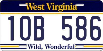 WV license plate 1OB586