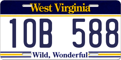 WV license plate 1OB588