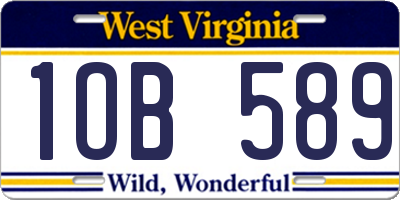 WV license plate 1OB589