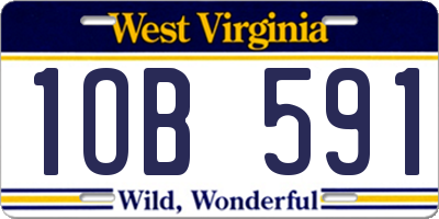 WV license plate 1OB591