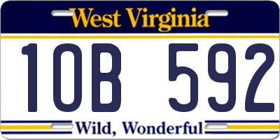 WV license plate 1OB592